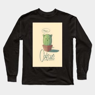 Cactus man art design gift Long Sleeve T-Shirt